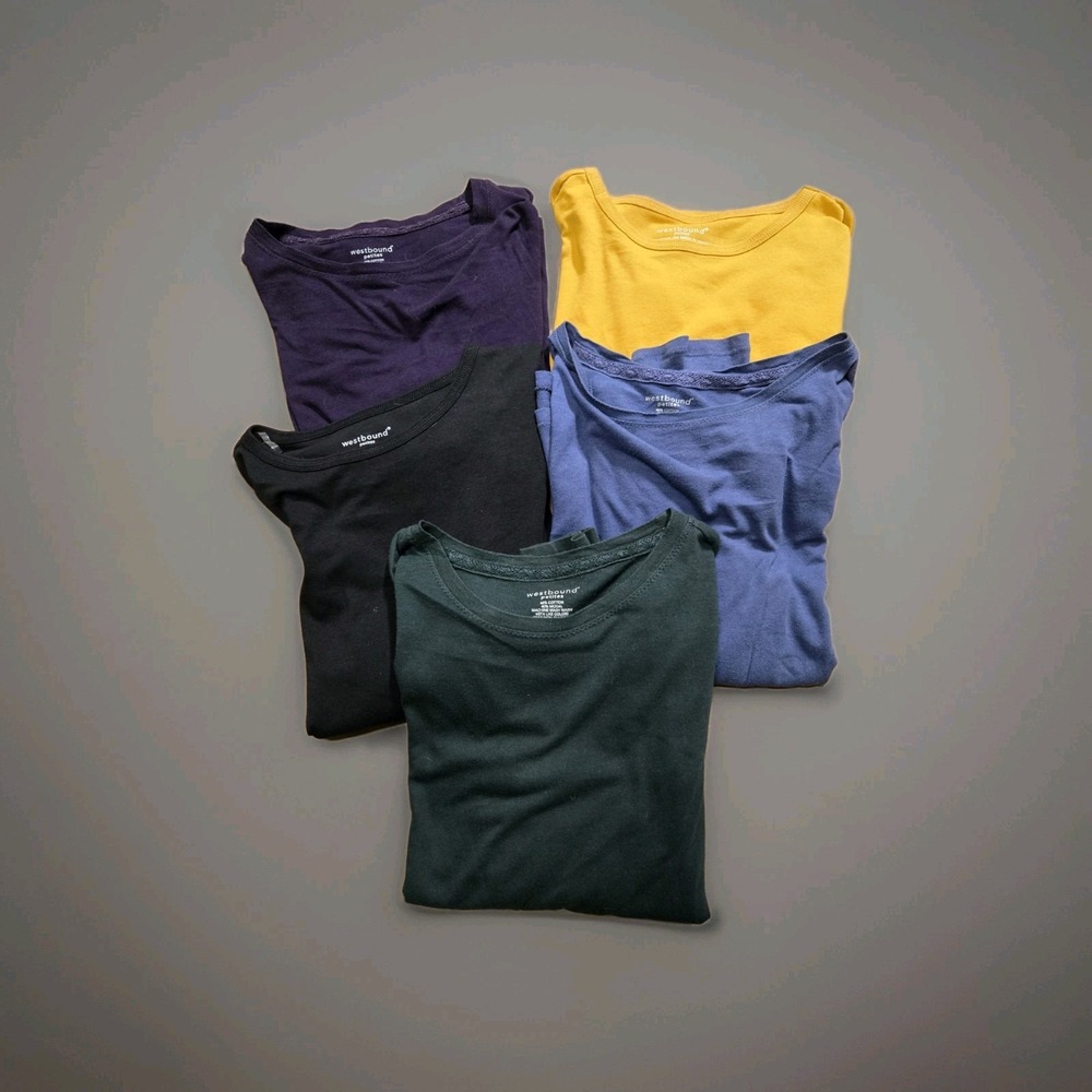 Westbound Long Sleeve Womens Plain Shirts Lot Of 5 SZ‎ M Petite